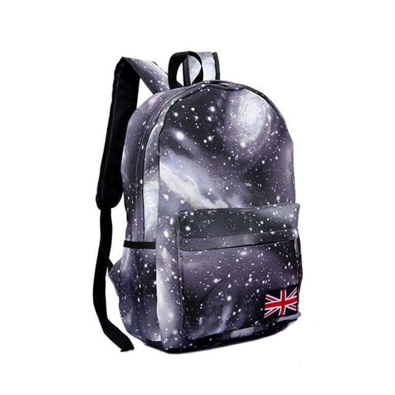 4PCS Women Star Sky Backpack School Girls Vintage Ladies 3D Printing Bag