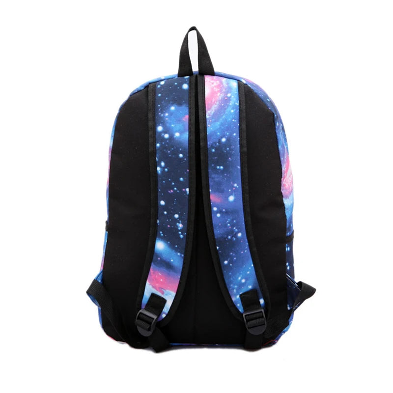 4PCS Women Star Sky Backpack School Girls Vintage Ladies 3D Printing Bag