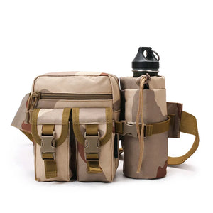 4PCS Camouflage Waist Bags with Bottle Holder Military Detachable Belt Pack