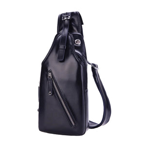 USB Charging Chest Bag for Men Crossbody Shoulder Sling Bag