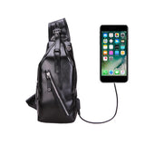 USB Charging Chest Bag for Men Crossbody Shoulder Sling Bag