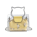4PCS Transparent PVC Jelly Tote Messenger Shoulder Bags