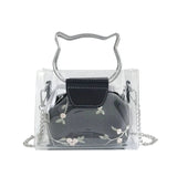 4PCS Transparent PVC Jelly Tote Messenger Shoulder Bags