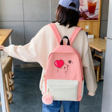 4PCS/SET Kids School Bags Women Nylon Backpack Children Korea Shoulder bag Satch