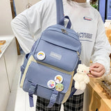 4PCS School Backpack Combo Set Tote Bag for Teenage Girl Travel Rucksack