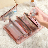 4PCS in 1 Cosmetic Bag For Women Zipper Mesh Separable Cosmetics Pouch