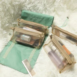 4PCS Women's Cosmetics Bag Mesh Separable Zipper Pouch