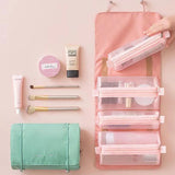 4PCS in 1 Cosmetic Bag For Women Zipper Mesh Separable Cosmetics Pouch