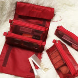 4PCS in 1 Cosmetic Bag For Women Zipper Mesh Separable Cosmetics Pouch Ladies