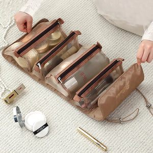 4PCS in 1 Cosmetic Bag For Women Zipper Mesh Separable Cosmetics Pouch