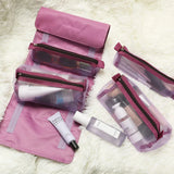 4PCS in 1 Cosmetic Bag For Women Zipper Mesh Separable Cosmetics Pouch Ladies
