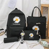 Daisy Canvas School Bags For Teenage Girls Women Backpacks