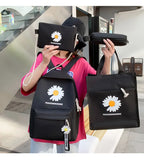 Daisy Canvas School Bags For Teenage Girls Women Backpacks