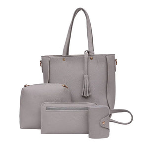 Women Messenger Bags Zipped Tassels Leather Handbag Purse Shoulder Bag