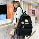 4Pcs/Set Canvas Daisy School Backpacks For Girls Boys