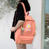 4Pcs/Set Daisy Canvas School Backpacks for Teenagers Girls Boys