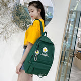4Pcs/Set Daisy Canvas School Backpacks for Teenage Girls