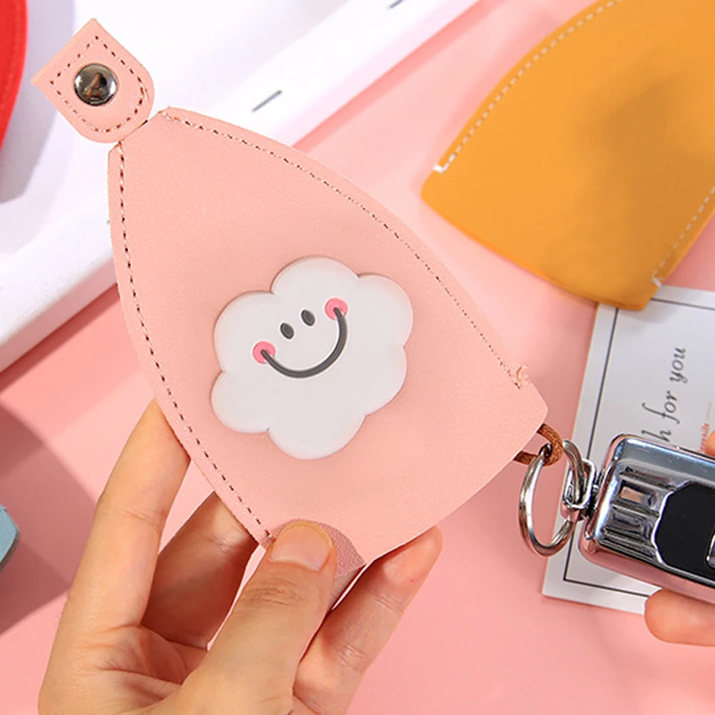 4Pcs Women Easy Clean PU Leather Anti Scratch Key Cover Protective Case