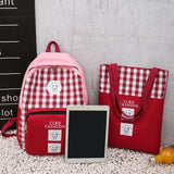 4Pcs/set Kids Canvas Backpack Schoolbag for Teenagers