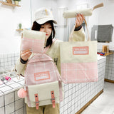 Casual Canvas Women Backpack For Teenagers Girls Student