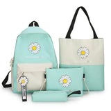 Flower Printed Canvas Backpacks for Girls Students Travel School Laptop Bags