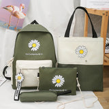 Flower Printed Canvas Backpacks for Girls Students Travel School Laptop Bags