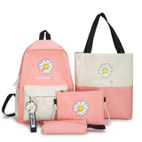 Flower Printed Canvas Backpacks for Girls Students Travel School Laptop Bags