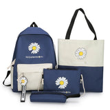 Flower Printed Canvas Backpacks for Girls Students Travel School Laptop Bags