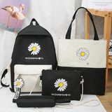 Flower Printed Canvas Backpacks for Girls Students Travel School Laptop Bags