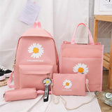 4Pcs/set School Backpacks Nylon Schoolbag For Teens Girls Boys
