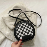 4TRAVEASY Plaid Ladies Crossbody Bag Summer Leather Handbags for Women