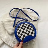 4TRAVEASY Plaid Ladies Crossbody Bag Summer Leather Handbags for Women