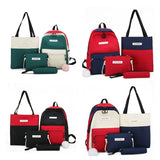 Canvas Backpack Patchwork Daypacks School Shoulder Bags Bookbag Pencil