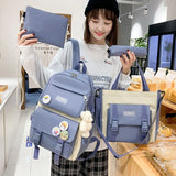 Canvas School Backpack Set for Teenagers with Pencil Case - 20CA