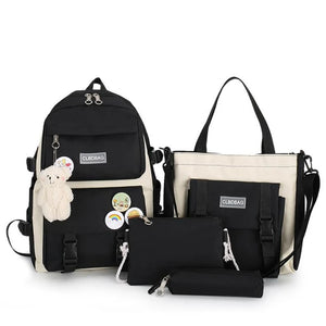 Canvas School Backpack Set for Teenagers with Pencil Case - 20CA