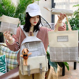 Canvas School Backpack Set for Teenagers with Pencil Case - 20CA
