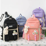 Canvas School Backpack Set for Teenagers with Pencil Case - 20CA