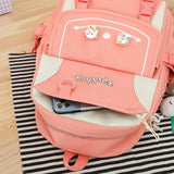 4pcs Cartoon Nylon School Backpack Travel Daypacks for Student Teen Girls