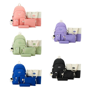 4pcs Backpack with Handbag Pencil Case Shoulder Bag Daypack for Student