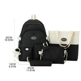 4pcs Backpack with Handbag Pencil Case Shoulder Bag Daypack for Student