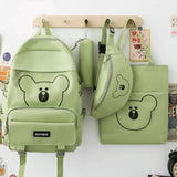 4pcs Bear Backpack Handbag Pencil Case Waist Bag Set for Girls