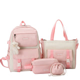 4pcs Drawstring Backpack Set with Pencil Bag, Casual School Rucksack