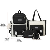 4pcs Drawstring Backpack Set with Pencil Bag, Casual School Rucksack
