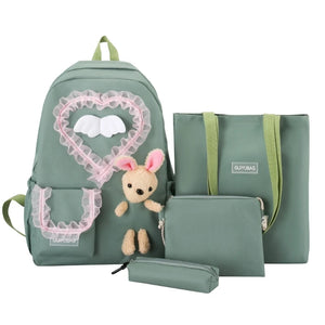 4pcs School Backpack with Shoulder Bag Handbag Pencil for CASE Travel Bookbag