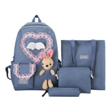 4pcs School Backpack with Shoulder Bag Handbag Pencil for CASE Travel Bookbag