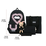 4pcs School Backpack with Shoulder Bag Handbag Pencil for CASE Travel Bookbag