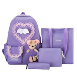 4pcs School Backpack with Shoulder Bag Handbag Pencil for CASE Travel Bookbag