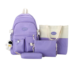 4pcs School Backpack with Shoulder Bag Pencil Case Book Bags Set for Boys Girls