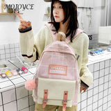 Women Backpack Plaid Pattern Shoulder Bag for Street Travel