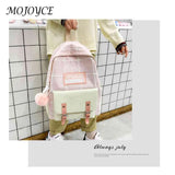 Women Backpack Plaid Pattern Shoulder Bag for Street Travel